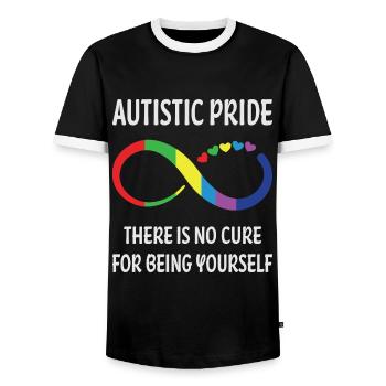 Autismus Autistisch - Männer Kontrast-T-Shirt - Schwarz/Weiß - Vorne - AI Model Female 172 light (172cm) & AI Model Male 178 light (178cm)