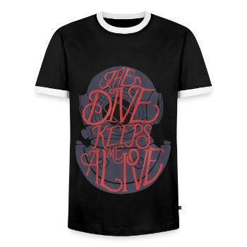 La plongée me maintient en vie - T-shirt contrasté Homme - noir/blanc - Devant - AI Model Female 172 light (172cm) & AI Model Male 178 light (178cm)