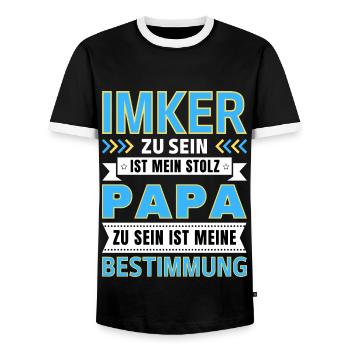 Imker zu sein ist mein Stolz; Papa Geschenk - Männer Kontrast-T-Shirt - Schwarz/Weiß - Vorne - AI Model Female 172 light (172cm) & AI Model Male 178 light (178cm)