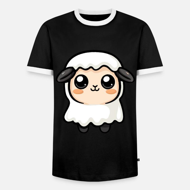 Schaf Halloween Comic Geist - Männer Kontrast-T-Shirt - Schwarz/Weiß