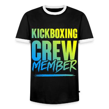 Kickboxing Crew - Men's Ringer Shirt - black/white - Front - AI Model Female 172 light (172cm) & AI Model Male 178 light (178cm)
