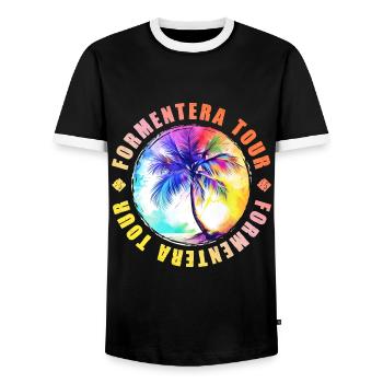 Formentera Tour Coloré - T-shirt contrasté Homme - noir/blanc - Devant - AI Model Female 172 light (172cm) & AI Model Male 178 light (178cm)