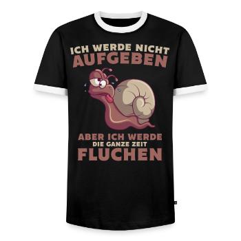 Läufer Jogger Sportler running Lustige Schnecke - Männer Kontrast-T-Shirt - Schwarz/Weiß - Vorne - AI Model Female 172 light (172cm) & AI Model Male 178 light (178cm)
