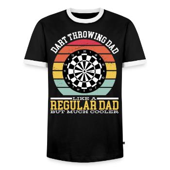 Dart Dad Dartboard Dart Arrow Dart Player Father - Men's Ringer Shirt - black/white - Front - AI Model Female 172 light (172cm) & AI Model Male 178 light (178cm)