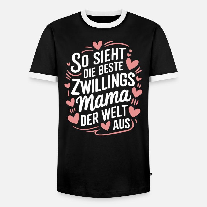 Zwillingsmama - Männer Kontrast-T-Shirt - Schwarz/Weiß