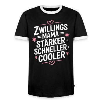 Zwillings Mutter Zwillingsmama Zwillinge Mama - Männer Kontrast-T-Shirt - Schwarz/Weiß - Vorne - AI Model Female 172 light (172cm) & AI Model Male 178 light (178cm)