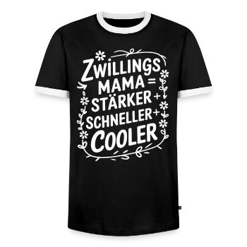 Zwillings Mutter Zwillingsmama Zwillinge Mama - Männer Kontrast-T-Shirt - Schwarz/Weiß - Vorne - AI Model Female 172 light (172cm) & AI Model Male 178 light (178cm)