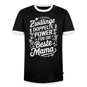 Zwillingsmutter Twin Mom Mama von Zwillingen - Männer Kontrast-T-Shirt - Schwarz/Weiß - Vorne - AI Model Female 172 light (172cm) & AI Model Male 178 light (178cm)