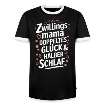 Zwillingsmutter Twin Mom Mama von Zwillingen - Männer Kontrast-T-Shirt - Schwarz/Weiß - Vorne - AI Model Female 172 light (172cm) & AI Model Male 178 light (178cm)