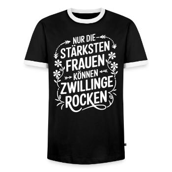 Twin Mom Zwillingsmutter Mama von Zwillingen - Männer Kontrast-T-Shirt - Schwarz/Weiß - Vorne - AI Model Female 172 light (172cm) & AI Model Male 178 light (178cm)