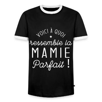 Voici à quoi ressemble une mamie parfaite - T-shirt contrasté Homme - noir/blanc - Devant - AI Model Female 172 light (172cm) & AI Model Male 178 light (178cm)