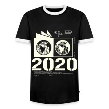 Jahrgang 2020 Retro Geburtstag Geschenk 2020 - Männer Kontrast-T-Shirt - Schwarz/Weiß - Vorne - AI Model Female 172 light (172cm) & AI Model Male 178 light (178cm)