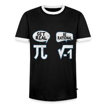 Math teacher Pi Mathematics Math mathematical - Men's Ringer Shirt - black/white - Front - AI Model Female 172 light (172cm) & AI Model Male 178 light (178cm)