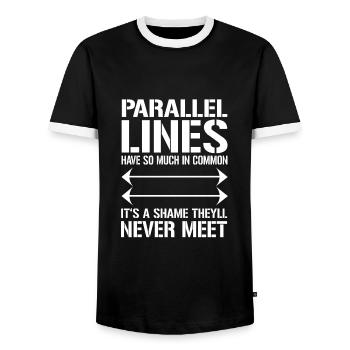 Mathématiciens - T-shirt contrasté Homme - noir/blanc - Devant - AI Model Female 172 light (172cm) & AI Model Male 178 light (178cm)