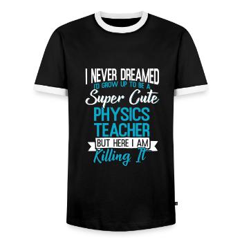 Physique physicien physicien professeur de physique professeur de cadeau - T-shirt contrasté Homme - noir/blanc - Devant - AI Model Female 172 light (172cm) & AI Model Male 178 light (178cm)