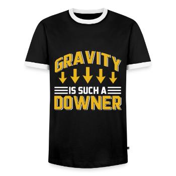 Physique physicien gravitation nucléaire Professeur de physique - T-shirt contrasté Homme - noir/blanc - Devant - AI Model Female 172 light (172cm) & AI Model Male 178 light (178cm)
