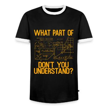 Physicien Mathématiques Mathématiques Physique Professeur - T-shirt contrasté Homme - noir/blanc - Devant - AI Model Female 172 light (172cm) & AI Model Male 178 light (178cm)