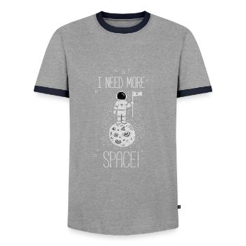 astronaut - Men's Ringer Shirt - grey/navy  - Front - AI Model Female 172 light (172cm) & AI Model Male 178 light (178cm)