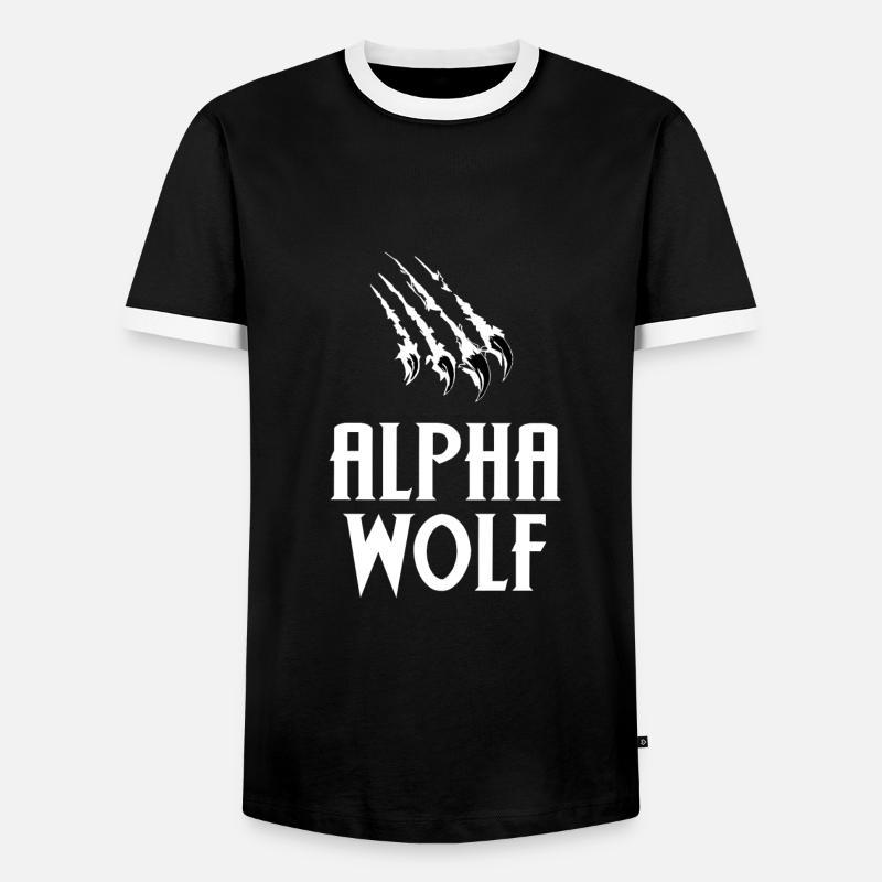 Wolf Alpha - Men's Ringer Shirt - black/white