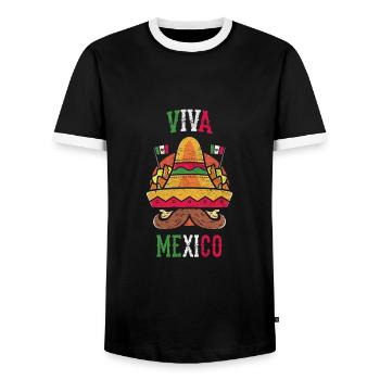 Mexique sombrero - T-shirt contrasté Homme - noir/blanc - Devant - AI Model Female 172 light (172cm) & AI Model Male 178 light (178cm)