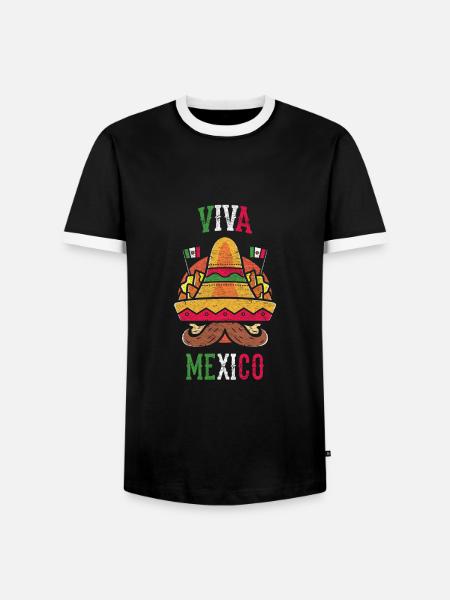 Mexiko Sombrero - Männer Kontrast-T-Shirt - Schwarz/Weiß