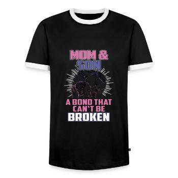 Maman et fils maman enfant maman amour maman - T-shirt contrasté Homme - noir/blanc - Devant - AI Model Female 172 light (172cm) & AI Model Male 178 light (178cm)