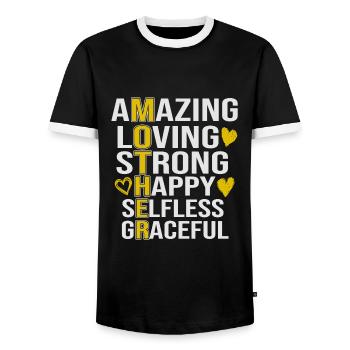 Maman Maman Maman - T-shirt contrasté Homme - noir/blanc - Devant - AI Model Female 172 light (172cm) & AI Model Male 178 light (178cm)