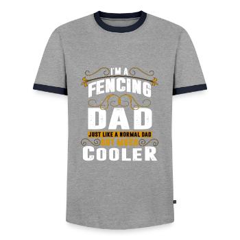 Fencing sword fighting Dad - Men's Ringer Shirt - grey/navy  - Front - AI Model Female 172 light (172cm) & AI Model Male 178 light (178cm)