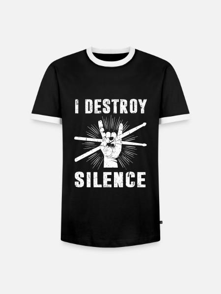 Drummer Drumsticks - Men's Ringer Shirt - black/white