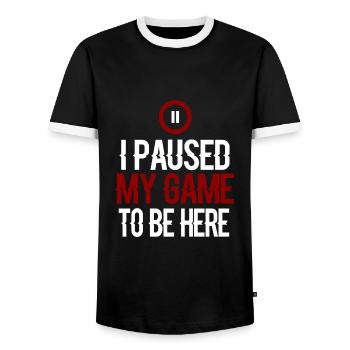 Gamer Gamers Gaming - T-shirt contrasté Homme - noir/blanc - Devant - AI Model Female 172 light (172cm) & AI Model Male 178 light (178cm)