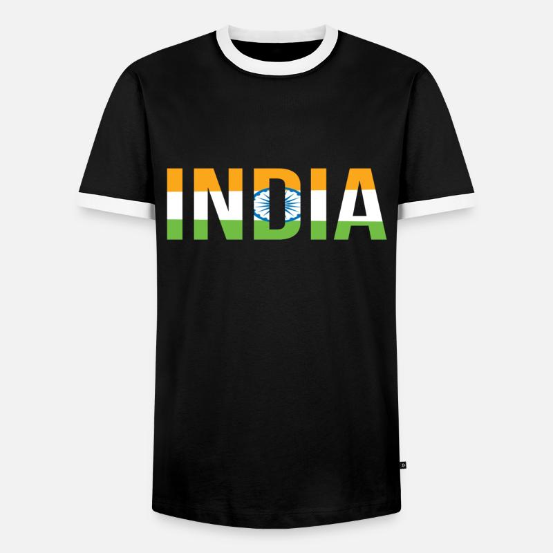 India - Men's Ringer Shirt - black/white
