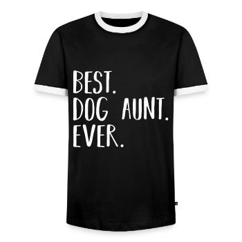 Best dogs aunt - Men's Ringer Shirt - black/white - Front - AI Model Female 172 light (172cm) & AI Model Male 178 light (178cm)