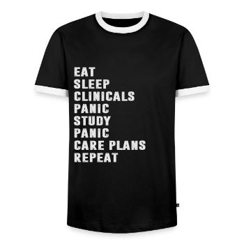Medizin Student Studentin - Männer Kontrast-T-Shirt - Schwarz/Weiß - Vorne - AI Model Female 172 light (172cm) & AI Model Male 178 light (178cm)
