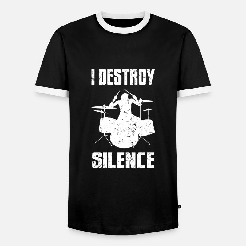 Drummer Drumsticks Drums - Men's Ringer Shirt - black/white