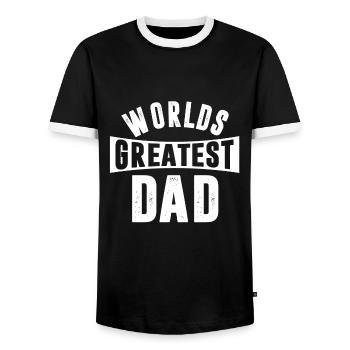 Worlds Greatest Daddy Best Dad Daddy Dad - Men's Ringer Shirt - black/white - Front - AI Model Female 172 light (172cm) & AI Model Male 178 light (178cm)