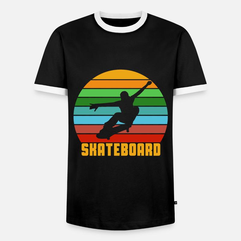 skateboard - Men's Ringer Shirt - black/white