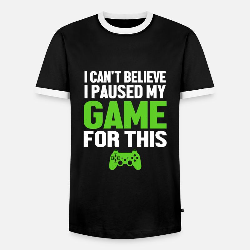 Gaming - Männer Kontrast-T-Shirt - Schwarz/Weiß