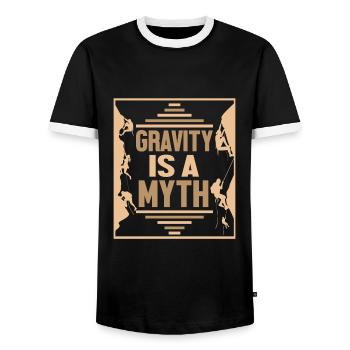 Climbing climber climbing wall mountaineering - Men's Ringer Shirt - black/white - Front - AI Model Female 172 light (172cm) & AI Model Male 178 light (178cm)