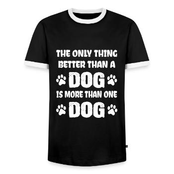 Hunde Sprüche - Männer Kontrast-T-Shirt - Schwarz/Weiß - Vorne - AI Model Female 172 light (172cm) & AI Model Male 178 light (178cm)