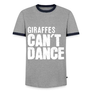 Les girafes ne peuvent pas danser - T-shirt contrasté Homme - gris/marine  - Devant - AI Model Female 172 light (172cm) & AI Model Male 178 light (178cm)