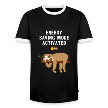 Sloth Sloth Laziness Mocassins Relax Chill - T-shirt contrasté Homme - noir/blanc - Devant - AI Model Female 172 light (172cm) & AI Model Male 178 light (178cm)