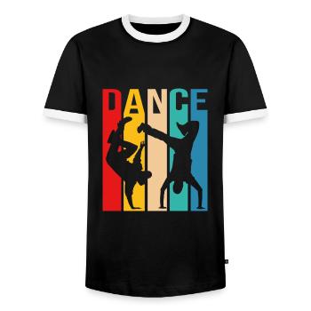 Bboy Breakdance Breakdance Dancing Dancer Breaker - T-shirt contrasté Homme - noir/blanc - Devant - AI Model Female 172 light (172cm) & AI Model Male 178 light (178cm)