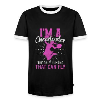 Les pom-pom girl - T-shirt contrasté Homme - noir/blanc - Devant - AI Model Female 172 light (172cm) & AI Model Male 178 light (178cm)