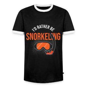 Snorkelling - Men's Ringer Shirt - black/white - Front - AI Model Female 172 light (172cm) & AI Model Male 178 light (178cm)