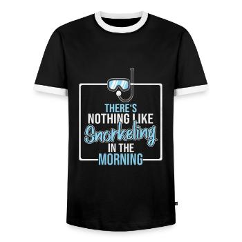 Snorkelling - Men's Ringer Shirt - black/white - Front - AI Model Female 172 light (172cm) & AI Model Male 178 light (178cm)