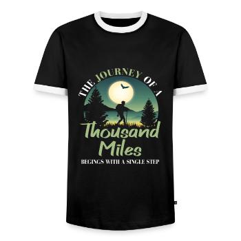 Randonnée Randonnée Randonnée Montagne Alpinisme - T-shirt contrasté Homme - noir/blanc - Devant - AI Model Female 172 light (172cm) & AI Model Male 178 light (178cm)