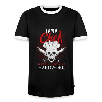 Star chef chef cook - Men's Ringer Shirt - black/white - Front - AI Model Female 172 light (172cm) & AI Model Male 178 light (178cm)