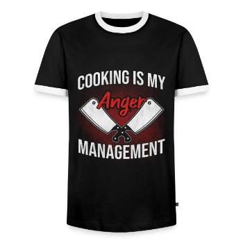 Chef star chef chef - Men's Ringer Shirt - black/white - Front - AI Model Female 172 light (172cm) & AI Model Male 178 light (178cm)