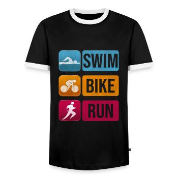 Triathlon - T-shirt contrasté Homme - noir/blanc - Devant - AI Model Female 172 light (172cm) & AI Model Male 178 light (178cm)
