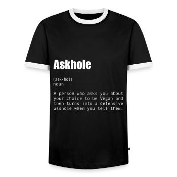 Définition végétalienne végétalien drôle végétalien - T-shirt contrasté Homme - noir/blanc - Devant - AI Model Female 172 light (172cm) & AI Model Male 178 light (178cm)